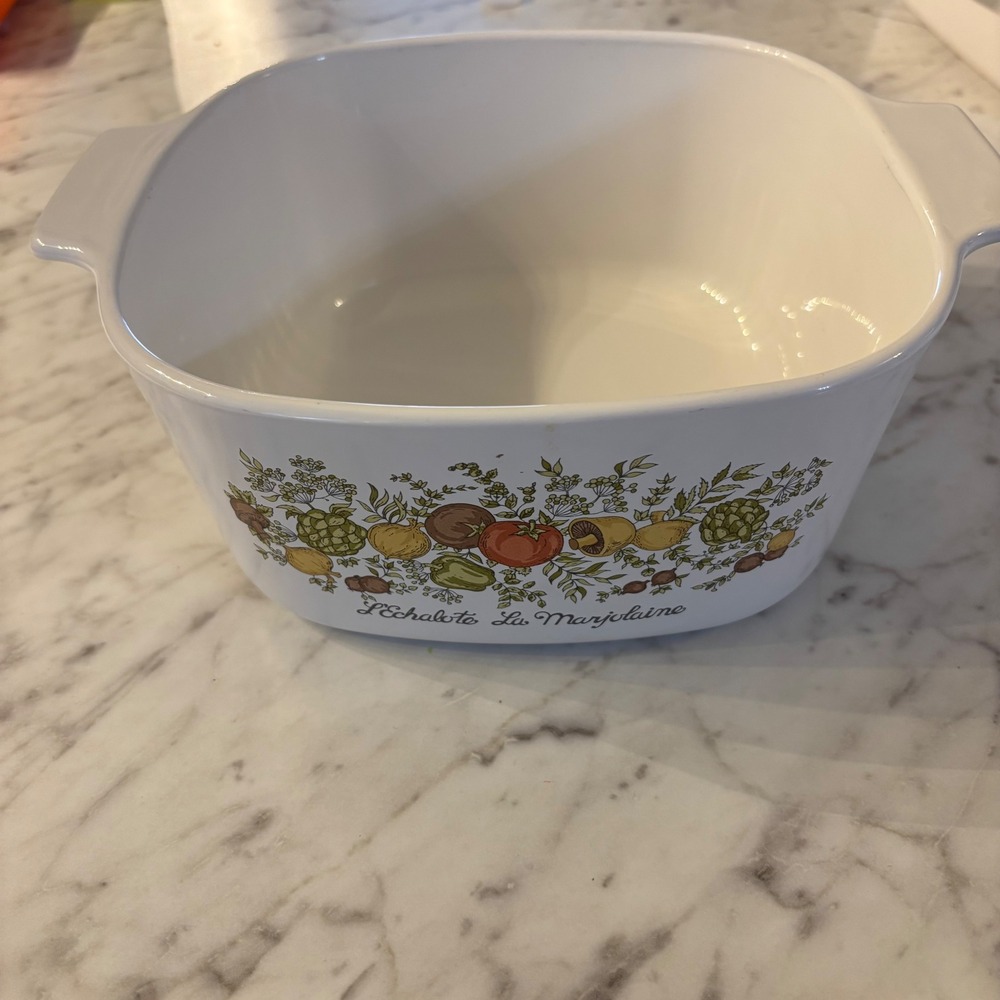 Corning Ware Vintage Spices Vegetable Harvest Casserole Dish 3‎ Quart No Lid